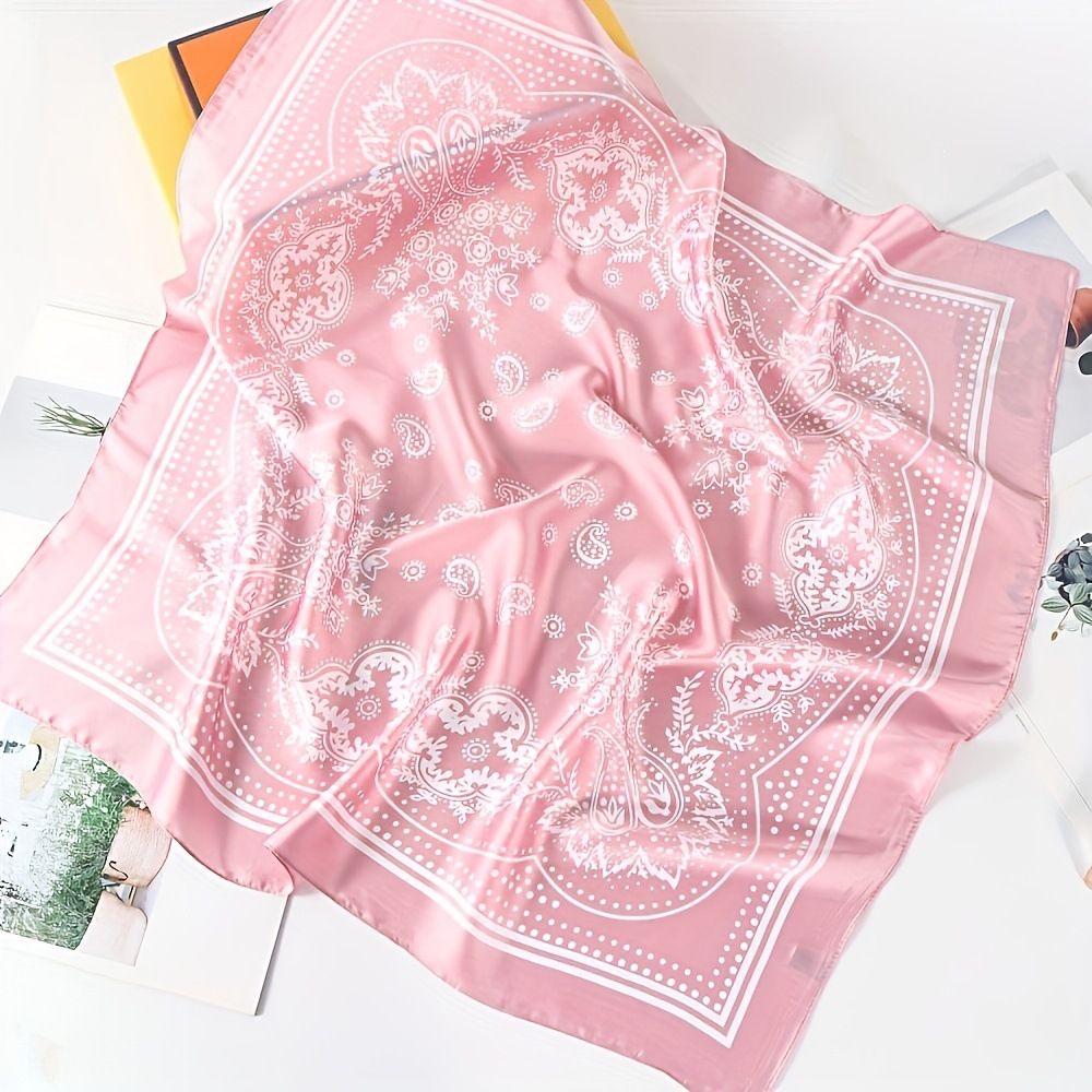 Black and white Women's 70cm Square Scarf - Bohemian Paisley & Vintage Print view 5