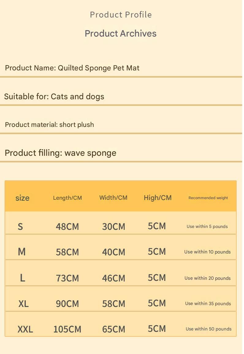 Grey S size Pet Dog Bed Mat - Plush Short Fur Cover with Wave Foam Padding view 7