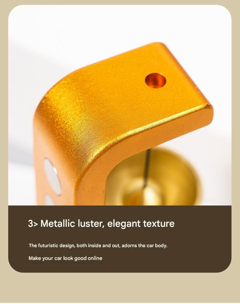 Orange Magnetic Door Bell Chime - Dopamine Style Brass Bell with Alloy Frame view 10