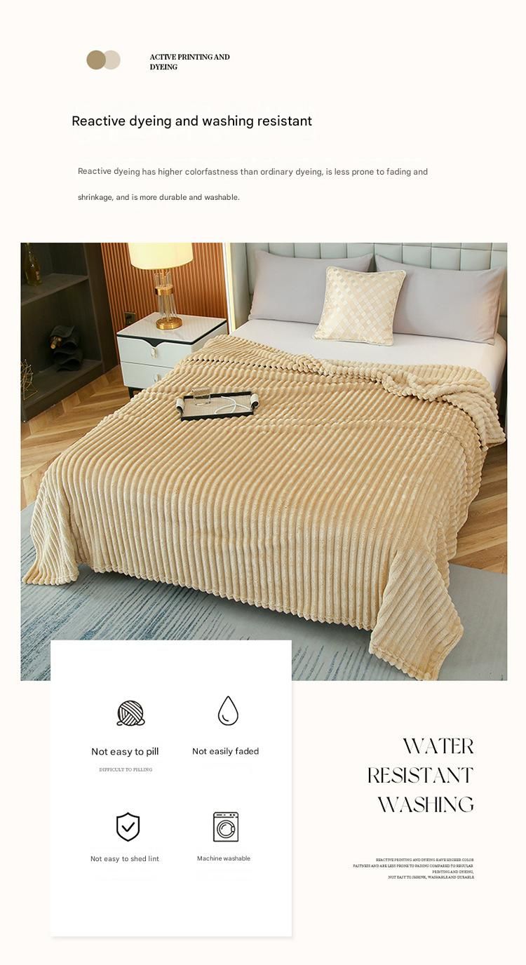 200*230cm Red Solid Colour Flannel Throw Blanket - Thick Double-Sided Fleece view 10