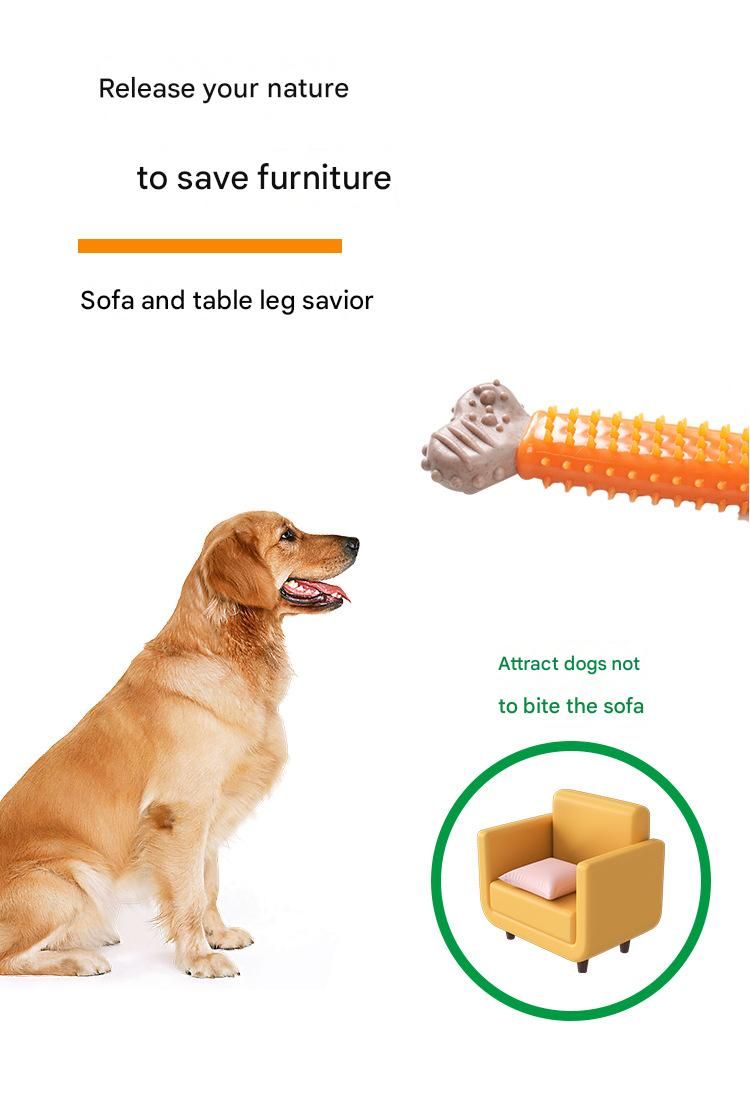 Green Diagonal stripes Durable Dog Chew Toy - TPR Plastic Composite Bone for view 4