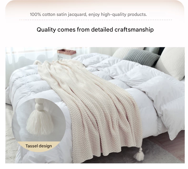 Black 1130*170cm Nordic Style Tassel Knit Throw Blanket - Soft Polyester Sofa view 9