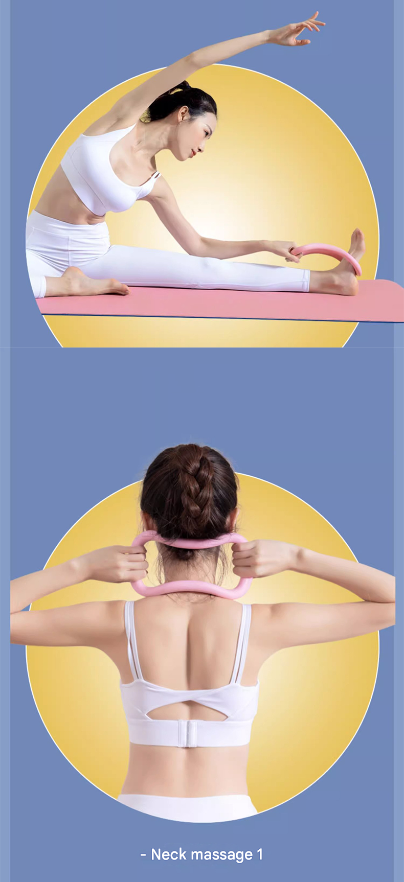 2-piece Soft Version Yoga Ring for Back Opening & Leg Support - TPE Resistance view 9