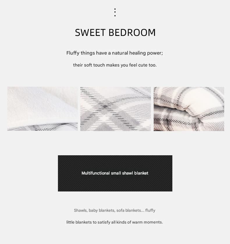 Brown and White 100*140cm Japanese-Style shawl blanket Ultra-Soft Blanket view 5