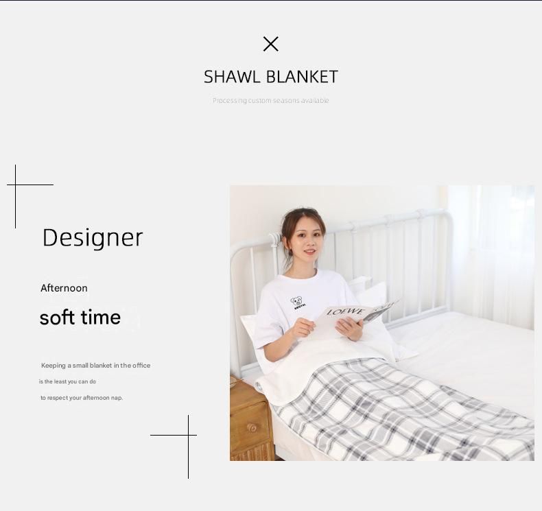 Blue and White 80*130cm Japanese-Style shawl blanket Ultra-Soft Blanket view 3