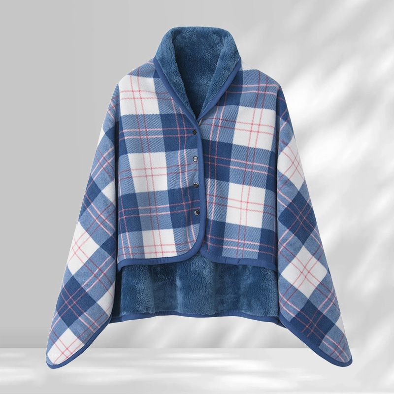 Blue and White 100*140cm Japanese-Style shawl blanket Ultra-Soft Blanket — image 1