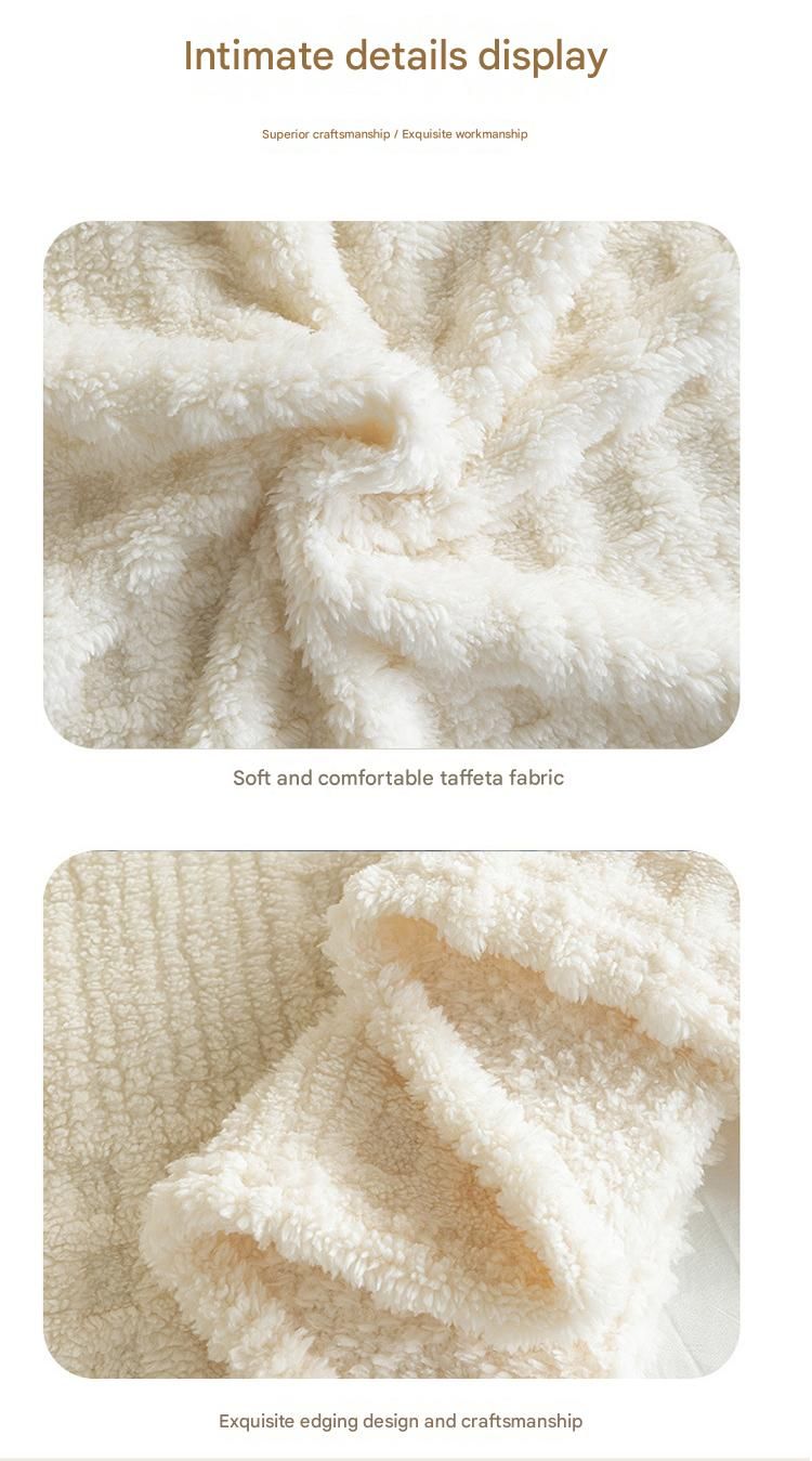 Green 100*150cm Thickened Double-Sided Plush Waffle Weave Throw Blanket view 13