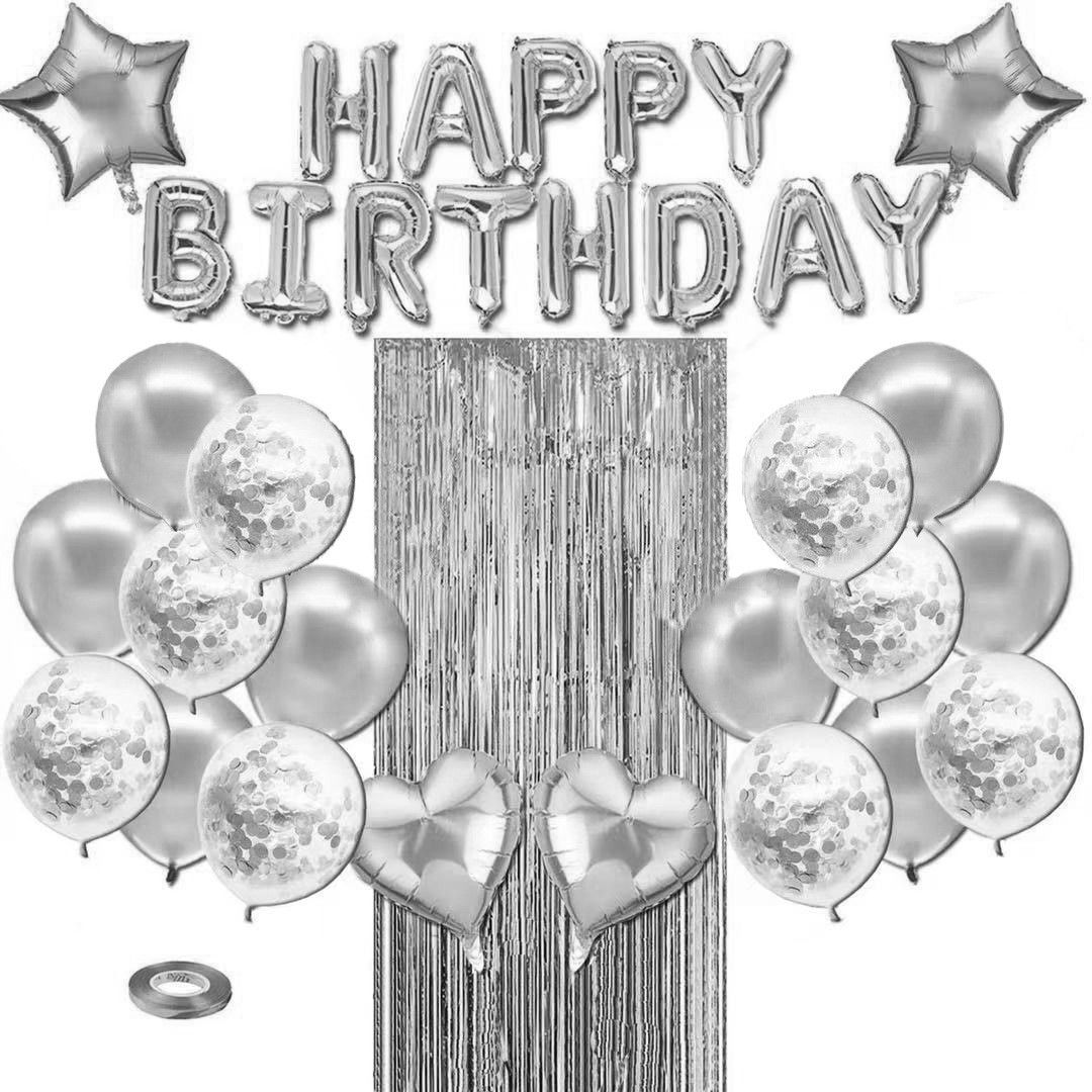 Black and White Premium Foil Balloon Party Kit – Happy Birthday Banner view 5