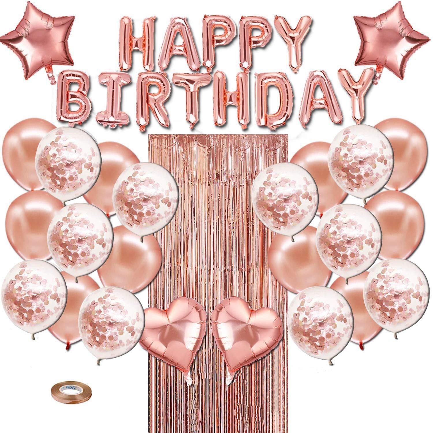 Pink Premium Foil Balloon Party Kit – Happy Birthday Banner