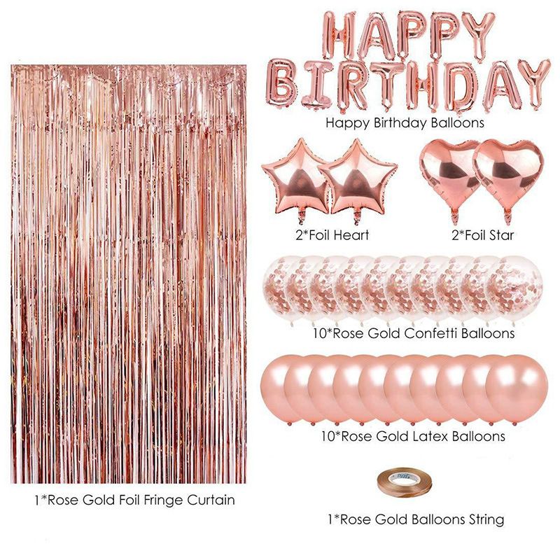 Pink Premium Foil Balloon Party Kit – Happy Birthday Banner view 2