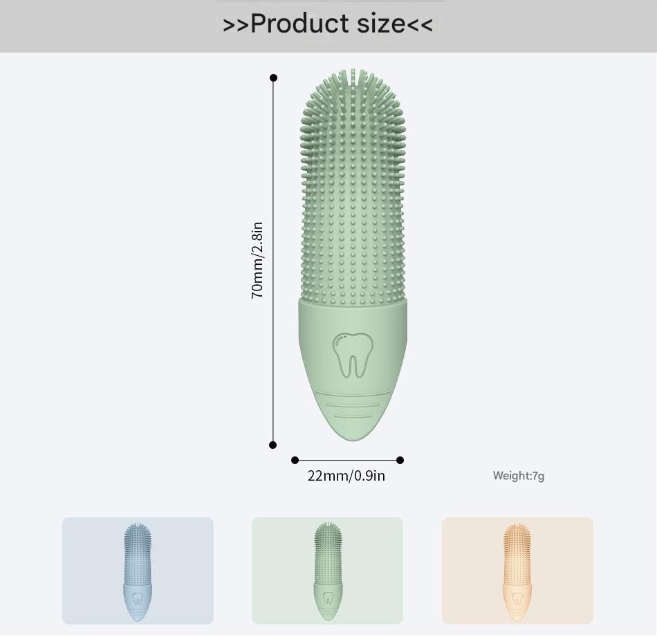 Blue Silicone Pet Finger Toothbrush for Cats and Dogs - Soft Dental Care Brush view 7