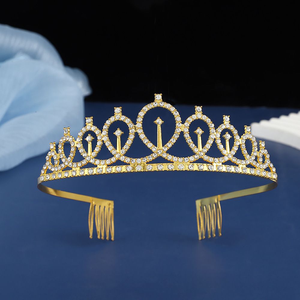 2-piece Golden Birthday Girl Tiara and Sash Set - Elegant Rhinestone Alloy view 2
