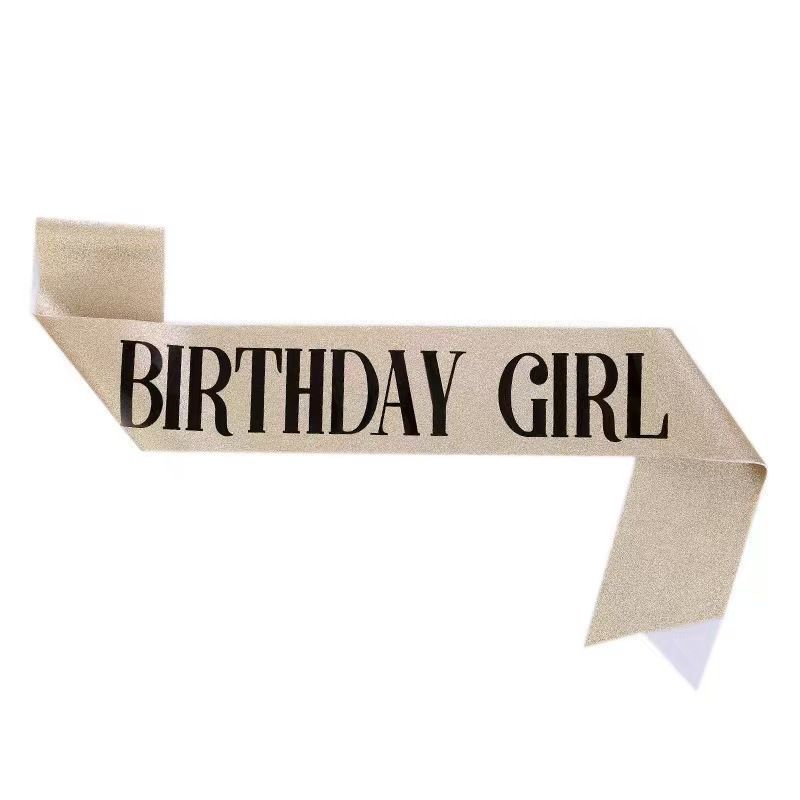 2-piece Golden Birthday Girl Tiara and Sash Set - Elegant Rhinestone Alloy view 3