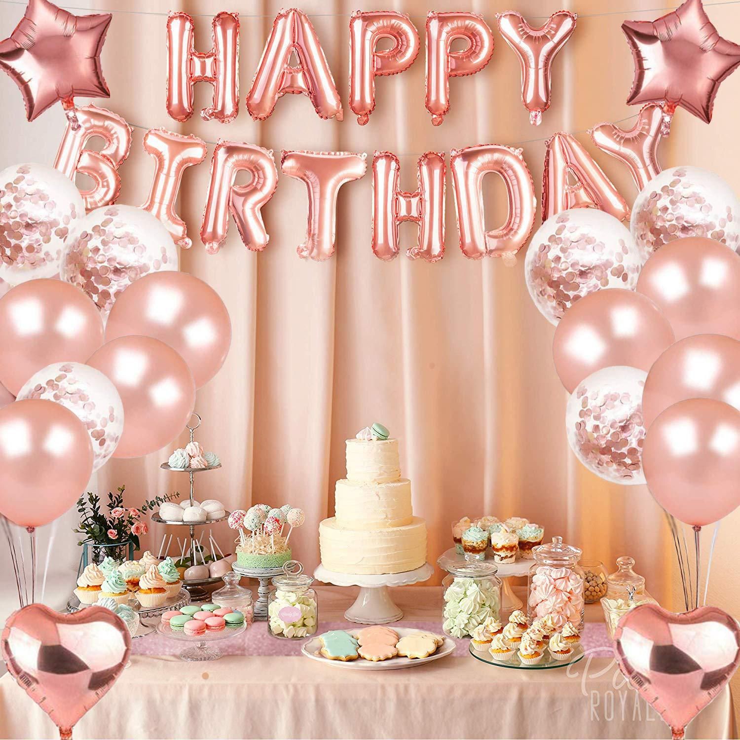 Rose Gold 18th Birthday Balloon Decoration Set - Foil Number Balloons view 5