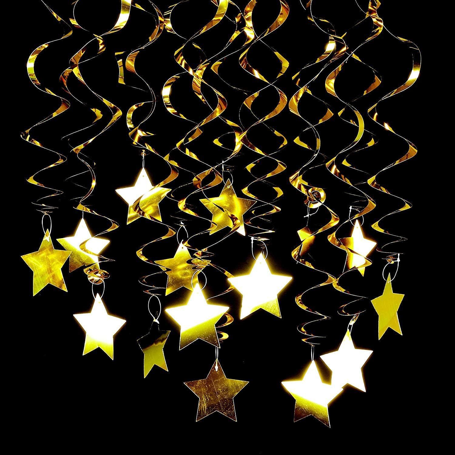 30-Piece Set for Silvery Star Spiral Hanging Decorations - Birthday view 4