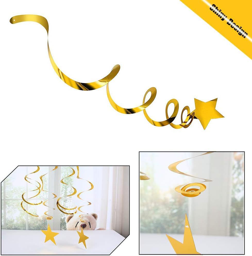 30-Piece Set for Silvery Star Spiral Hanging Decorations - Birthday view 5