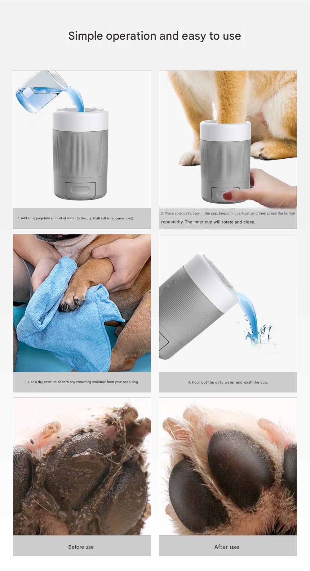 Orange Pet Paw Cleaner Cup - Portable Dog Foot Washer with Soft Silicone view 7