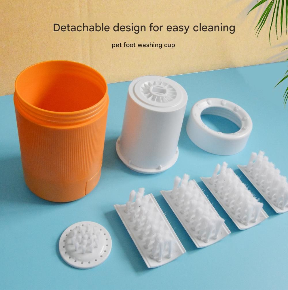 Orange Pet Paw Cleaner Cup - Portable Dog Foot Washer with Soft Silicone view 9