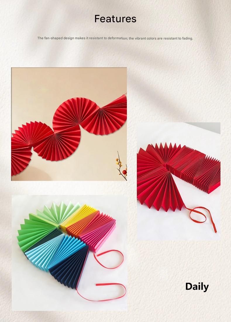 2-piece Macaron Colors Paper Fan Garland - Colourful Party Bunting with view 5