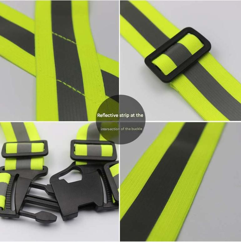 Blue Adjustable Reflective Safety Vest - High Visibility Elastic Straps for view 5