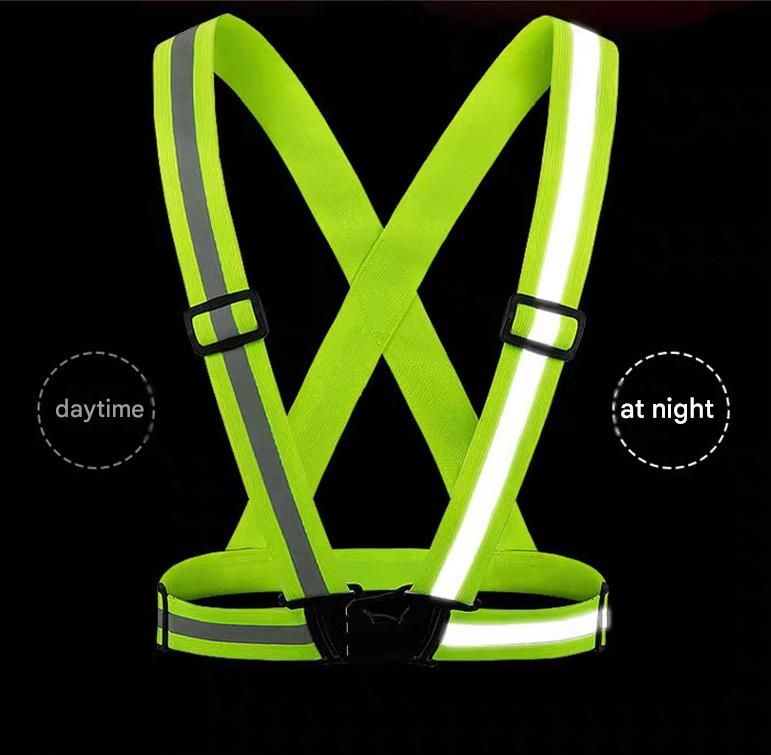 Pink Adjustable Reflective Safety Vest - High Visibility Elastic Straps for view 6