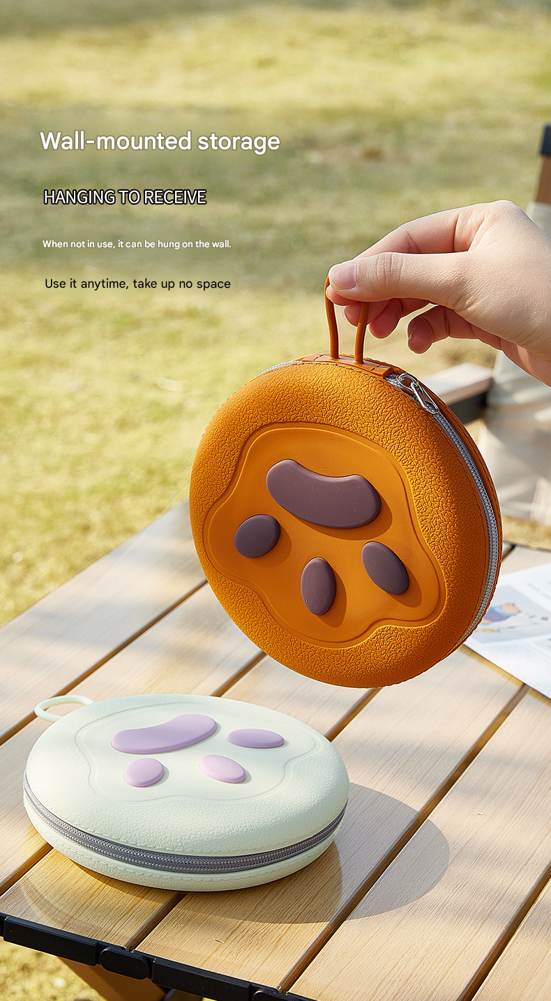 Brown and Yellow Portable Collapsible Silicone Pet Bowl - Food Grade Silicone view 8