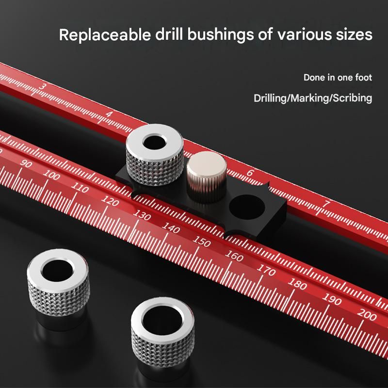 Red Multifunctional T-Square Ruler 0-300mm - Aluminium Alloy with Laser view 3