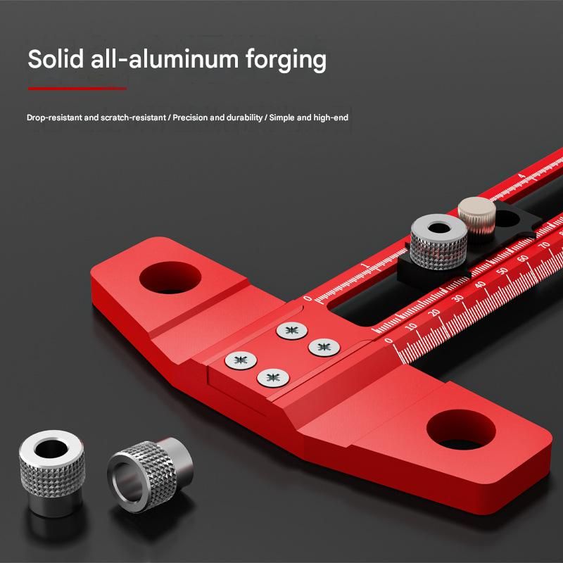 Red Multifunctional T-Square Ruler 0-300mm - Aluminium Alloy with Laser view 4