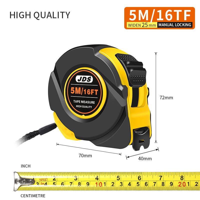 5M Heavy Duty Steel Tape Measure - Metric & Imperial Dual Scale - High Carbon — image 1