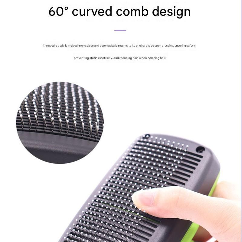 Sky blue Pet Grooming Brush - Large Self-Cleaning Deshedding Tool for Cats and view 3