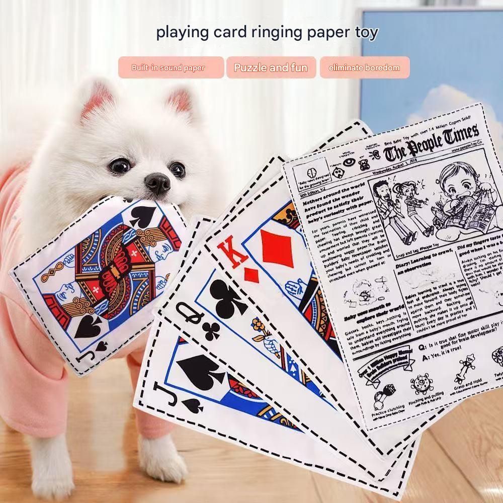 Dog Chew Toy Set - 10 Piece Playing Card Crinkle Sound Toys for Dogs(K) view 2