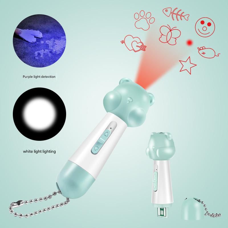 Blue Bear Laser Cat Toy Set - 2 Piece USB Rechargeable Multi Pattern Laser