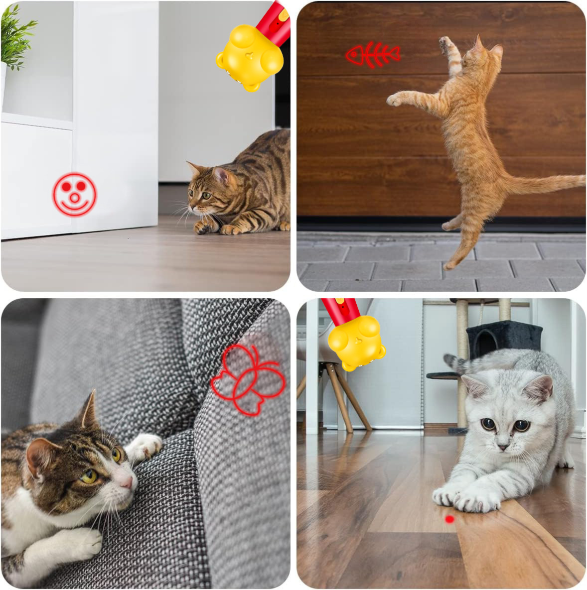 Pink Bear Laser Cat Toy Set - 2 Piece USB Rechargeable Multi Pattern Laser view 6