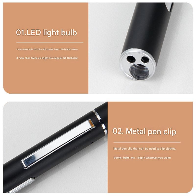 Grey Metal Laser Cat Toy Pen Set - 2 Piece USB Rechargeable 3-in-1 Laser view 4