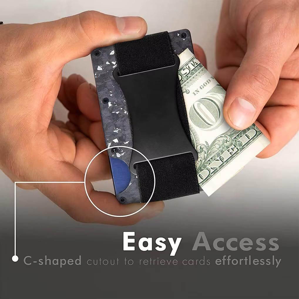 Royal blue Slim RFID Blocking Aluminum Card Holder - Metal Wallet with Cash view 4