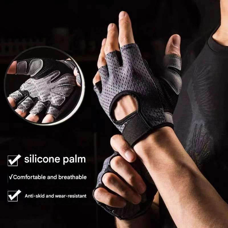 Pink Half Finger Fitness Gloves - Anti-Slip Breathable Gym Training Gloves for view 2