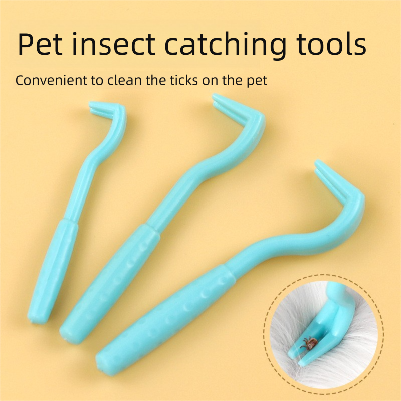 2-Pack Green Pet Tick Remover Tool Set - Small Medium Large Flea and Tick Hook view 4