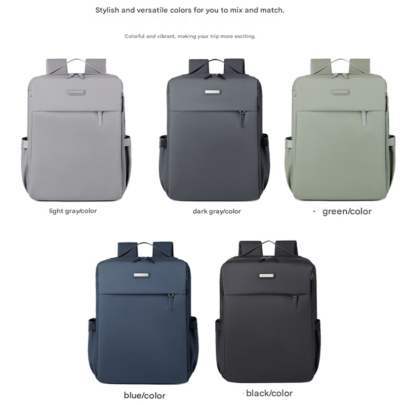 Black Large Capacity Airbag Backpack Multi-Compartment Laptop Backpack Travel view 9