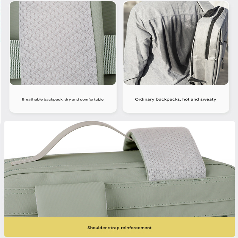 Grey Large Capacity Airbag Backpack Multi-Compartment Laptop Backpack Travel view 5