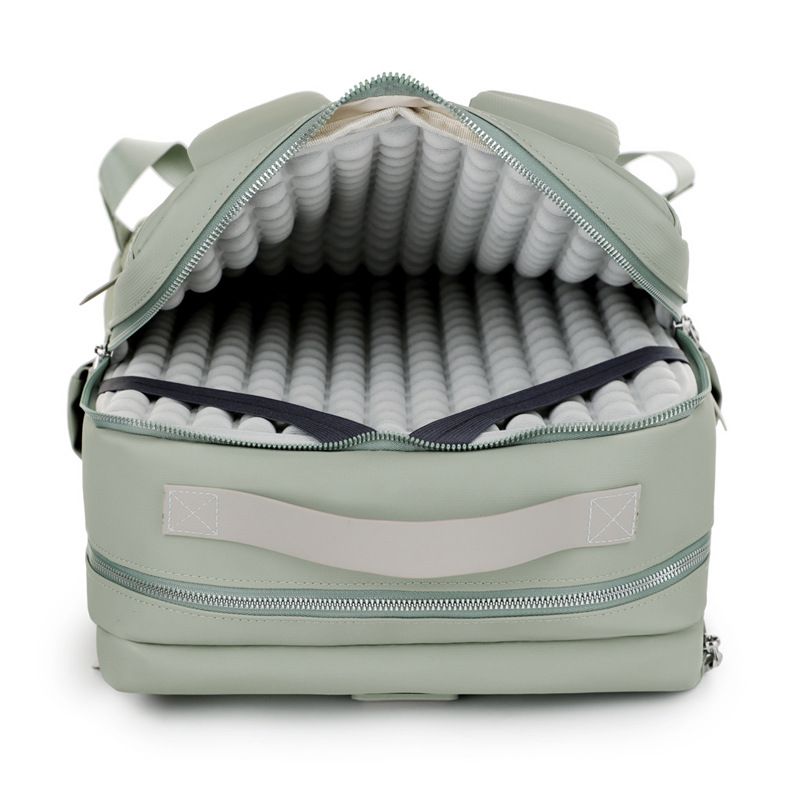Green Large Capacity Airbag Backpack Multi-Compartment Laptop Backpack Travel view 2