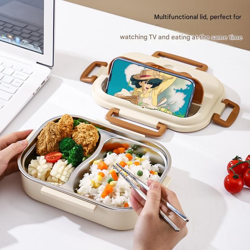 3 Grids 316 Stainless Steel Insulated Lunch Box with Compartments Large view 3