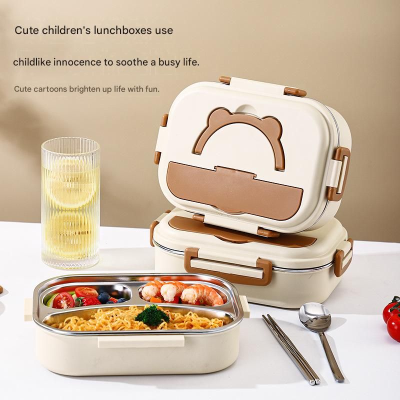 3 Grids 316 Stainless Steel Insulated Lunch Box with Compartments Large view 5