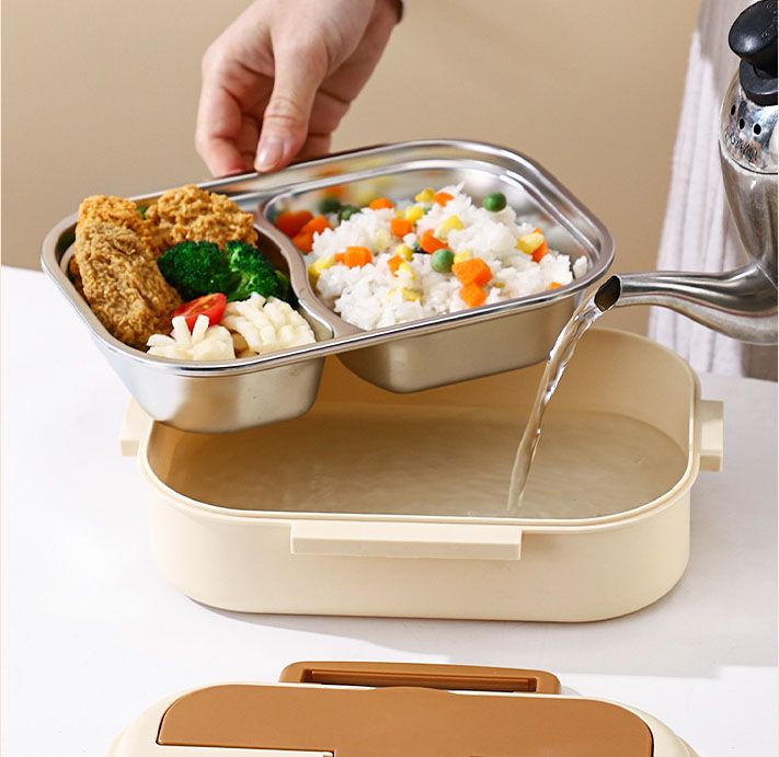 3 Grids 316 Stainless Steel Insulated Lunch Box with Compartments Large view 6