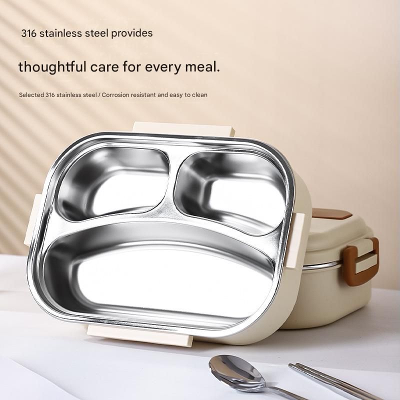 3 Grids 316 Stainless Steel Insulated Lunch Box with Compartments Large view 7