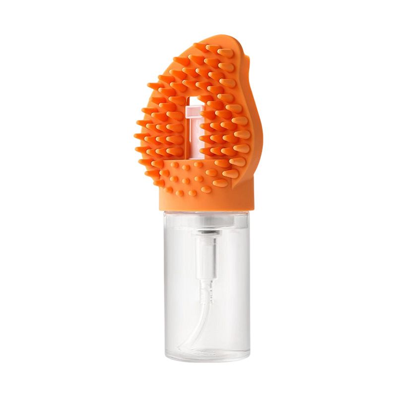 Orange Pet Shampoo Brush Silicone Foaming Massage Comb Dog Cat Bathing — image 1