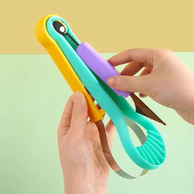 2-Piece Fruit Carving Tool Set Melon Baller Scoop Knife Stainless Steel(Green) view 2