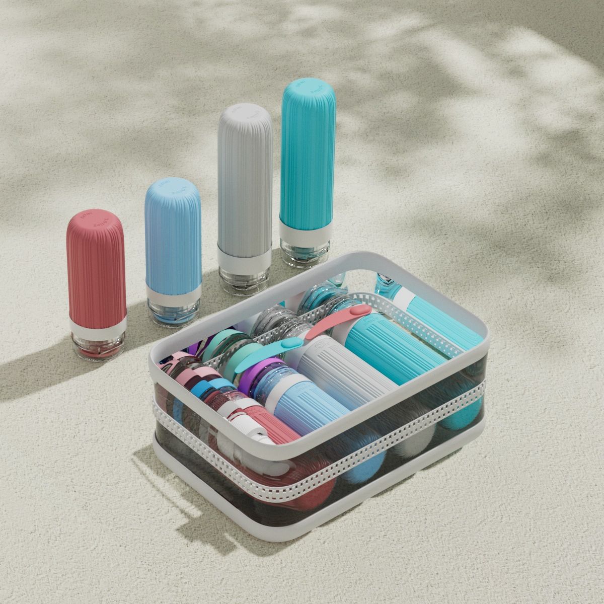 Silicone Travel Toiletry Bottles Set Leakproof Squeeze Containers with Case(04) view 5
