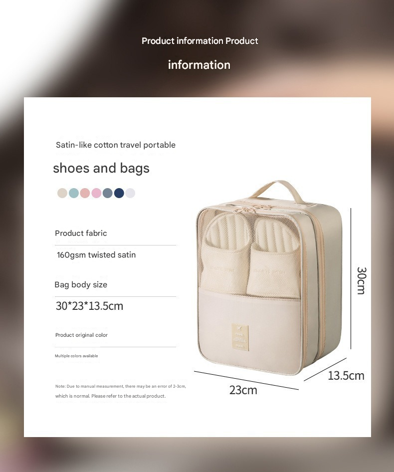 Light blue Travel Shoe Bag Portable Luggage Organizer Waterproof Dustproof view 6