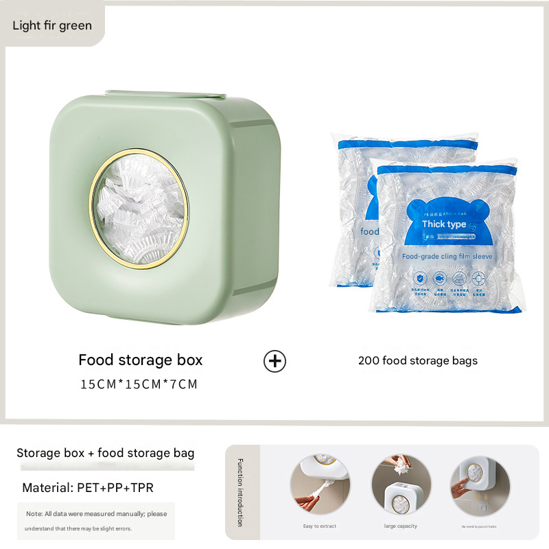 Light green Wall Mounted Plastic Wrap Dispenser Storage Box with 200 — image 1