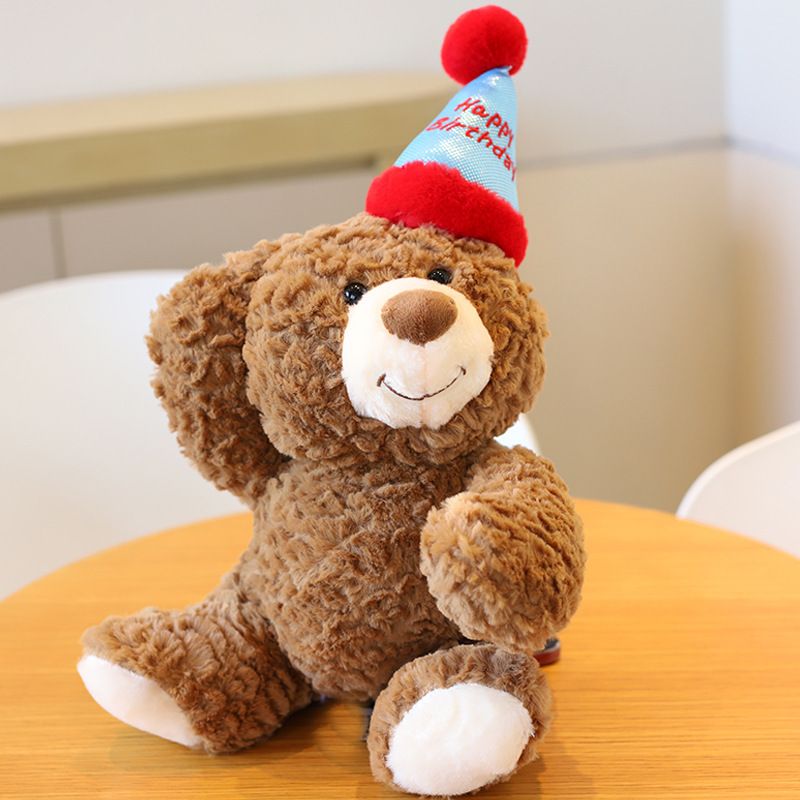 30cm Birthday Cake Teddy Bear Plush Toy - Soft Hugging Pillow with Party